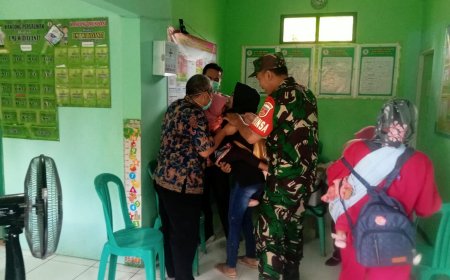 Peduli Kesehatan Anak anak Babinsa Koramil 09/Susukan Dampingi Kegiatan Sub Pin Polio