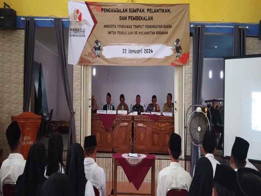 Danramil Pelantikan pengawas TPS yang saat ini berlangsung di Kecamatan Susukan