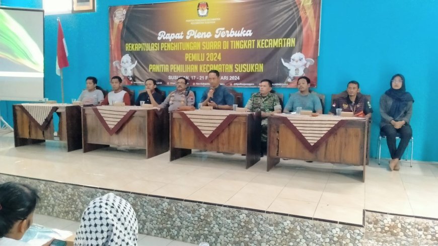 Danramil 09/Susukan Hadiri Rapat Pleno Terbuka Rekapitulasi Hasil Penghitungan Perolehan Suara Tingkat Kecamatan