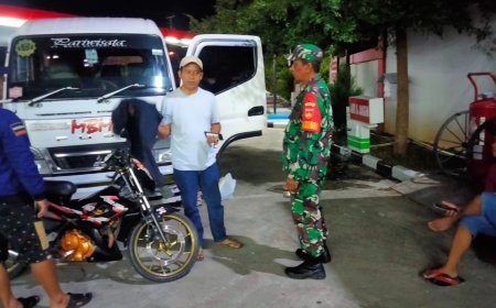 Babinsa Koramil 09/Susukan  Lakukan Giat Patroli Malam