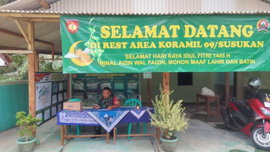 Koramil 09/Susukan Siapkan Rest Area Untuk Pemudik Lebaran  Tahun 2024