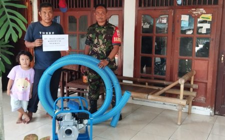 BABINSA IKUT SERTA DAMPINGI WARGA BINAAN DALAM RANGKA MENERIMA BANTUAN MESIN POMPA AIR
