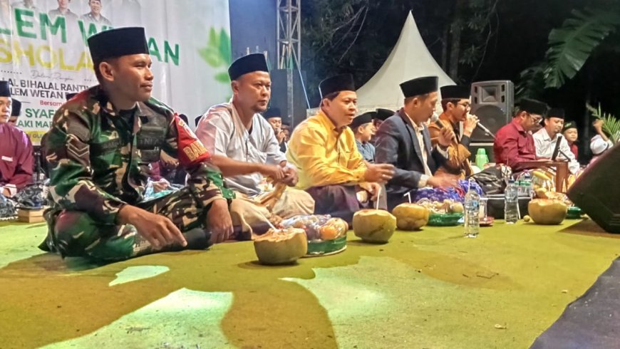 Pererat Silaturahmi, Babinsa Hadiri Acara Sholawat dan Halal Bi Halal Muslimat NU