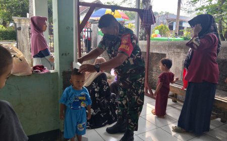 Babinsa Dampingi Pelaksanaan Posyandu Di Desa Binaan