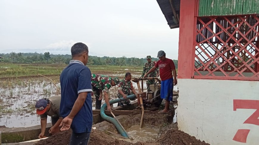 Danramil dan Babinsa Selalu Siap  Bersama Petani Laksanakan Program Ketahanan Pangan Melalui Pertanian