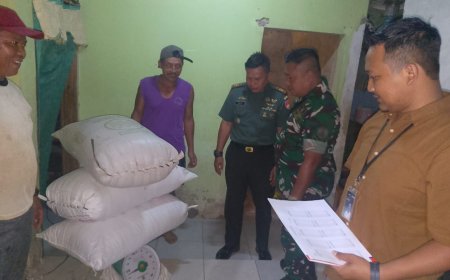 Danramil 09/Susukan Turun Langsung Kelapangan melaksanakan Sergab (Penyerapan Gabah)