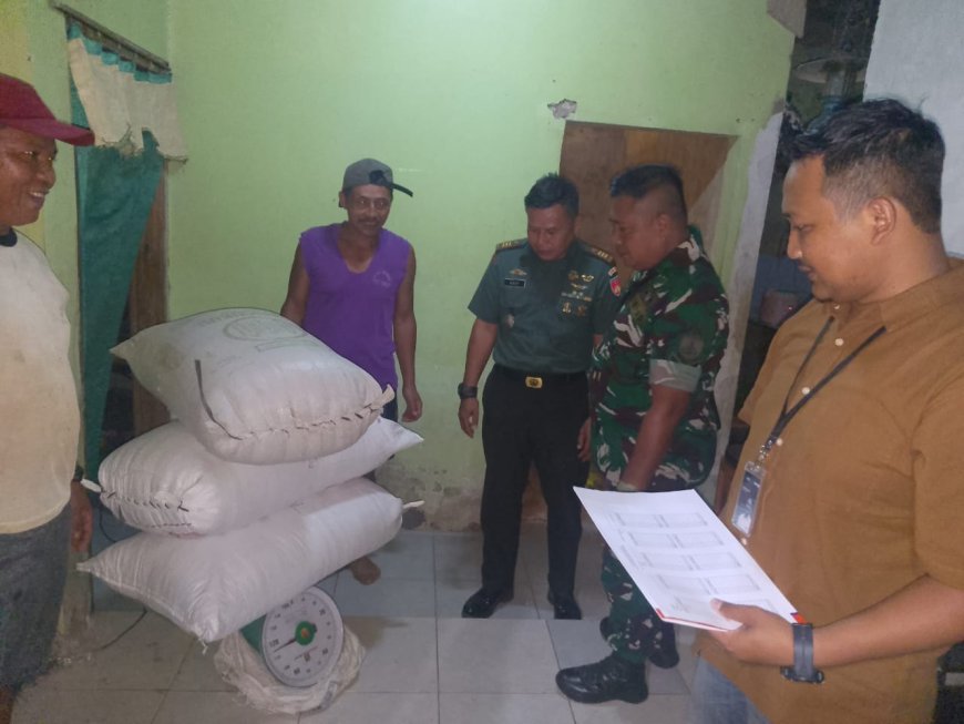 Danramil 09/Susukan Turun Langsung Kelapangan melaksanakan Sergab (Penyerapan Gabah)